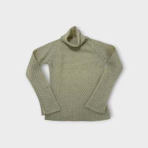 Country Road Mohair Blend Turtleneck Sweater Sage Green Open Knit S